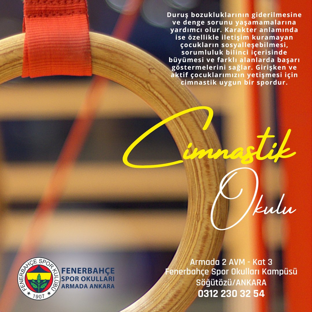 Bilgi, iletişim ve kayıt için;

fenerbahceankara.org

Eskişehir Yolu - Armada 2 AVM, Kat: 3, No: 113
Söğütözü/Ankara

0312 230 32 54

#fenerbahçe #fenerbahçesporokulları #futbol #football #basket #voleybol #boks #cimnastik #ankara #armadaavm #armadaankara #spor #sports