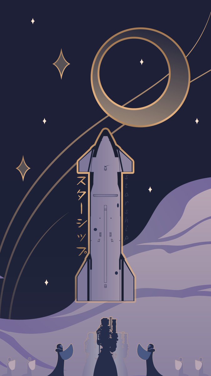 "StarSages" - My newest artwork.
Heavily inspired in Japanese art.

One version has a few paint stains to add a little to the feel.
Poster version and Phone version.

Some extra inspiration in the replies as well as PRINTS!
#Starship #SpaceX