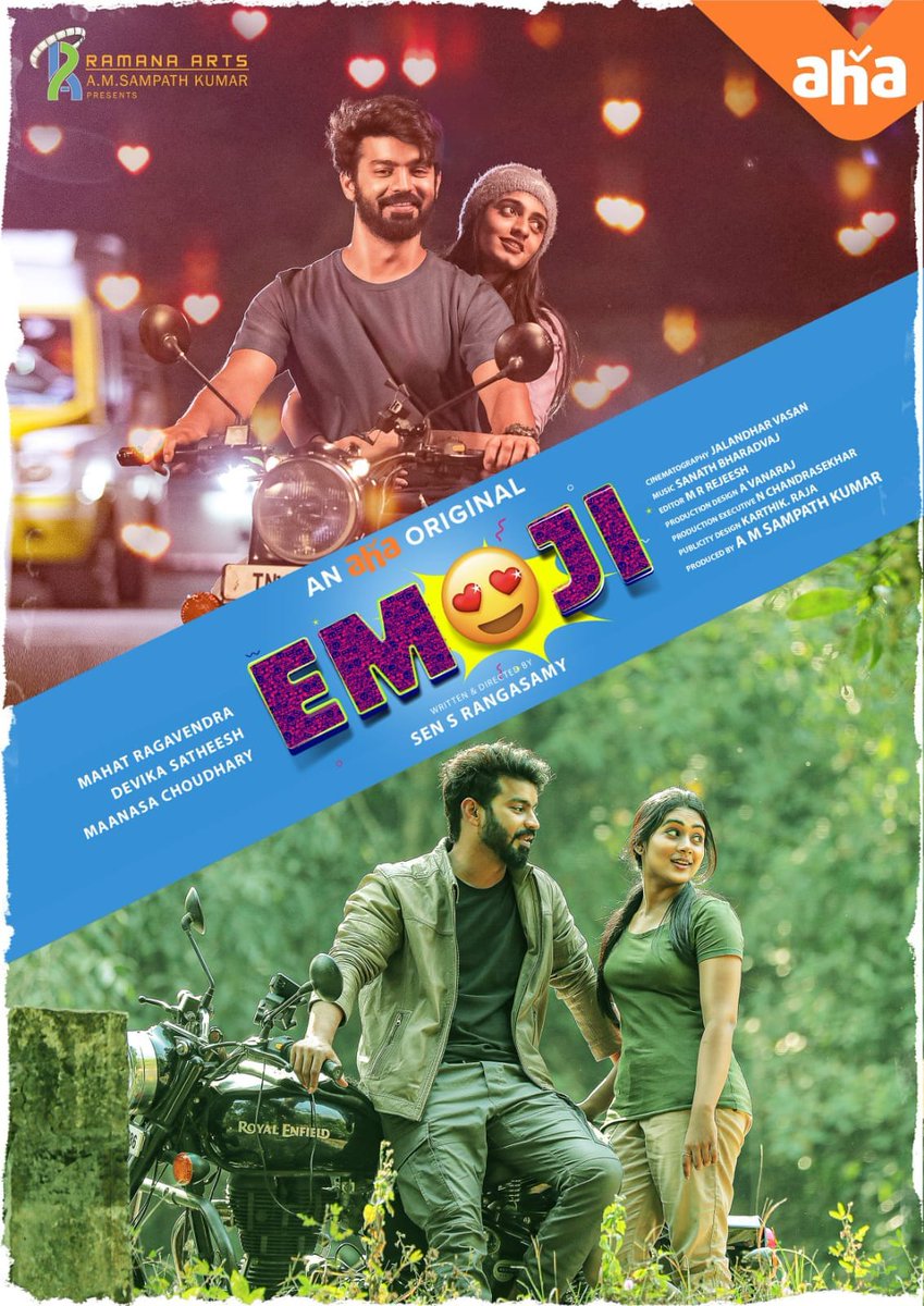 kayaldevaraj's tweet photo. Here’s the warm romantic vibes from the first look of #Emoji
Premiering soon on @ahatamil
#EmojionAha #EmojiFirstLookPoster
@MahatOfficial @srshenchennai @am_sampathkumar @Devu_devika77 @proyuvraaj https://t.co/EFtWfQ3zkS