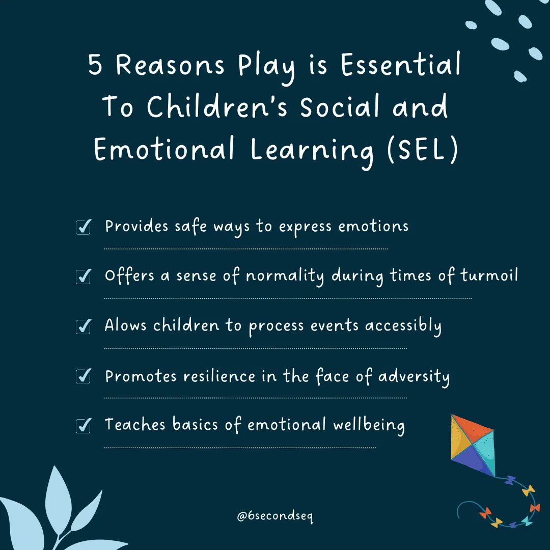 Learning emotional intelligence skills does not have to be boring for kids.

A new study published in European Early Childhood Education Research Journal highlights these 5 key reasons that PLAY boosts social emotional learning 

#socialemotionallearning