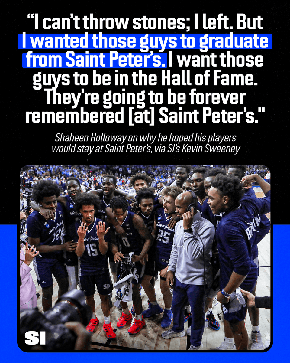 SInow's tweet photo. After putting Saint Peter’s on the map, Shaheen Holloway and his Peacocks players are scattered across it at new homes. 

@CBB_Central goes inside their last four months: https://t.co/QlY1St0Lp1 https://t.co/vX2S165Iuv