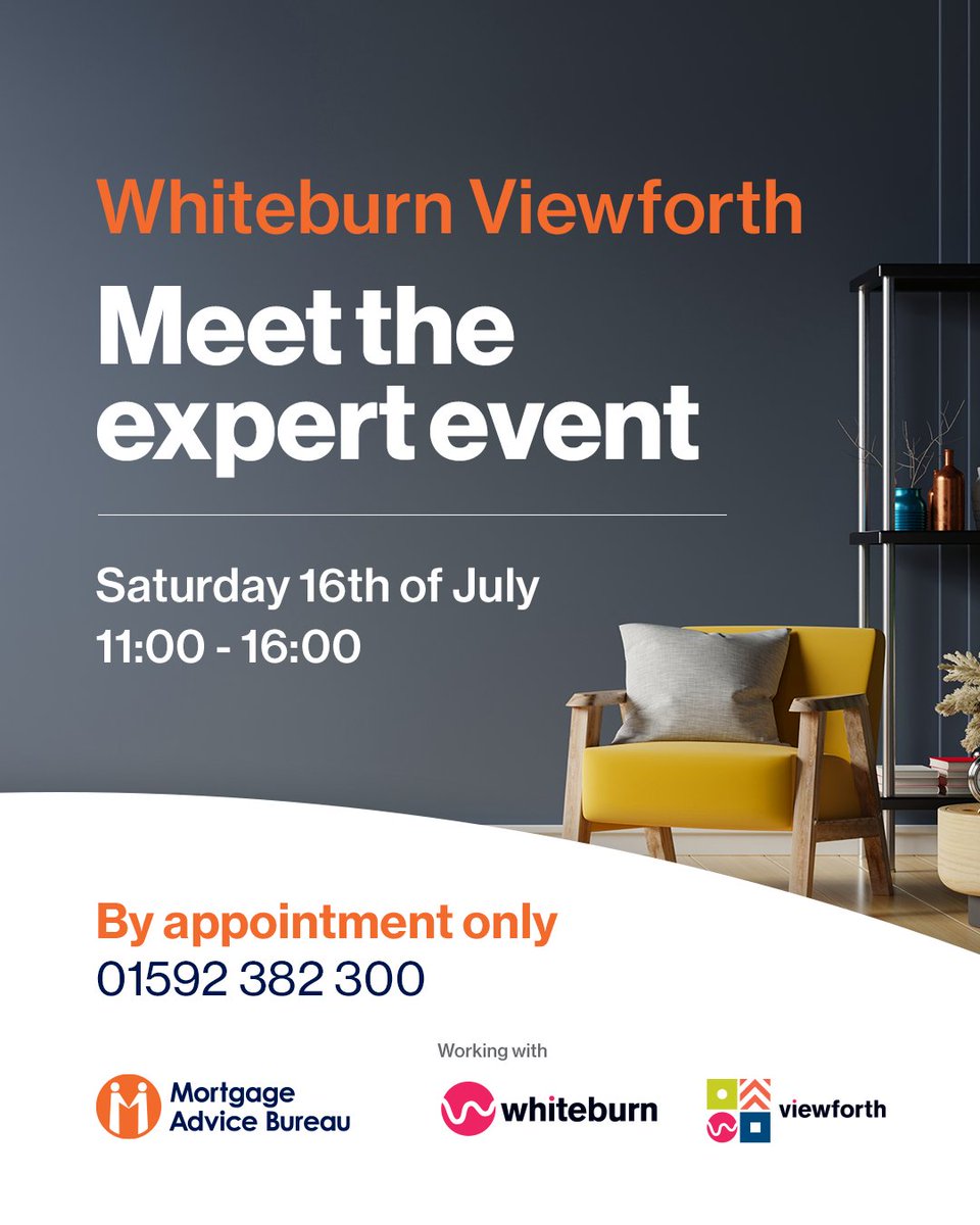 WhiteburnHQ (@whiteburnhq) on Twitter photo Just a little reminder about the Meet the Expert for our development, Viewforth Kirkcaldy.
Booking is essential, so be sure to reserve a time slot!
Call 01592 382 300
<a href="/mabnetscot/">MAB Network Partner</a> #whiteburnviewforth #newhome #newbuild #kirkcaldy #fife #property #buyinghouse Just a little reminder about the Meet the Expert for our development, Viewforth Kirkcaldy.
Booking is essential, so be sure to reserve a time slot!
Call 01592 382 300
<a href="/mabnetscot/">MAB Network Partner</a> #whiteburnviewforth #newhome #newbuild #kirkcaldy #fife #property #buyinghouse