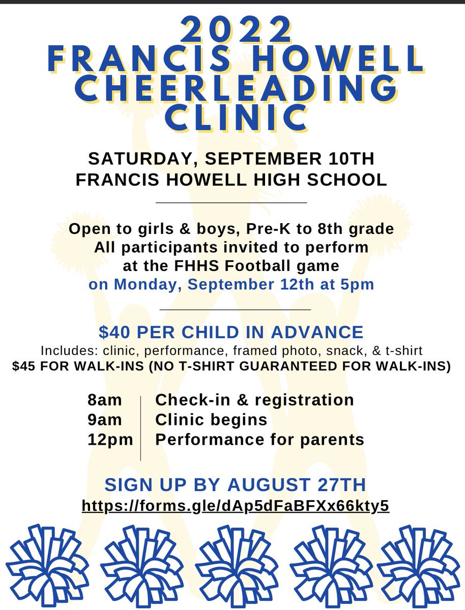 I am here to “cheer” you up w/ some great news! Our talented cheer program has released their cheer clinic date! You favorite Viking will not want to miss this opportunity!