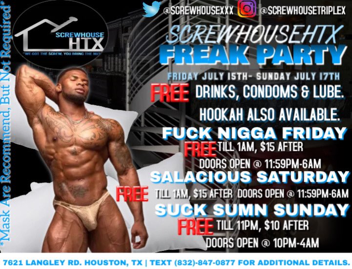 ScrewHouseXXX's tweet photo. Y’all ready for this weekend? How many pulling up? https://t.co/eo39CSdbGj