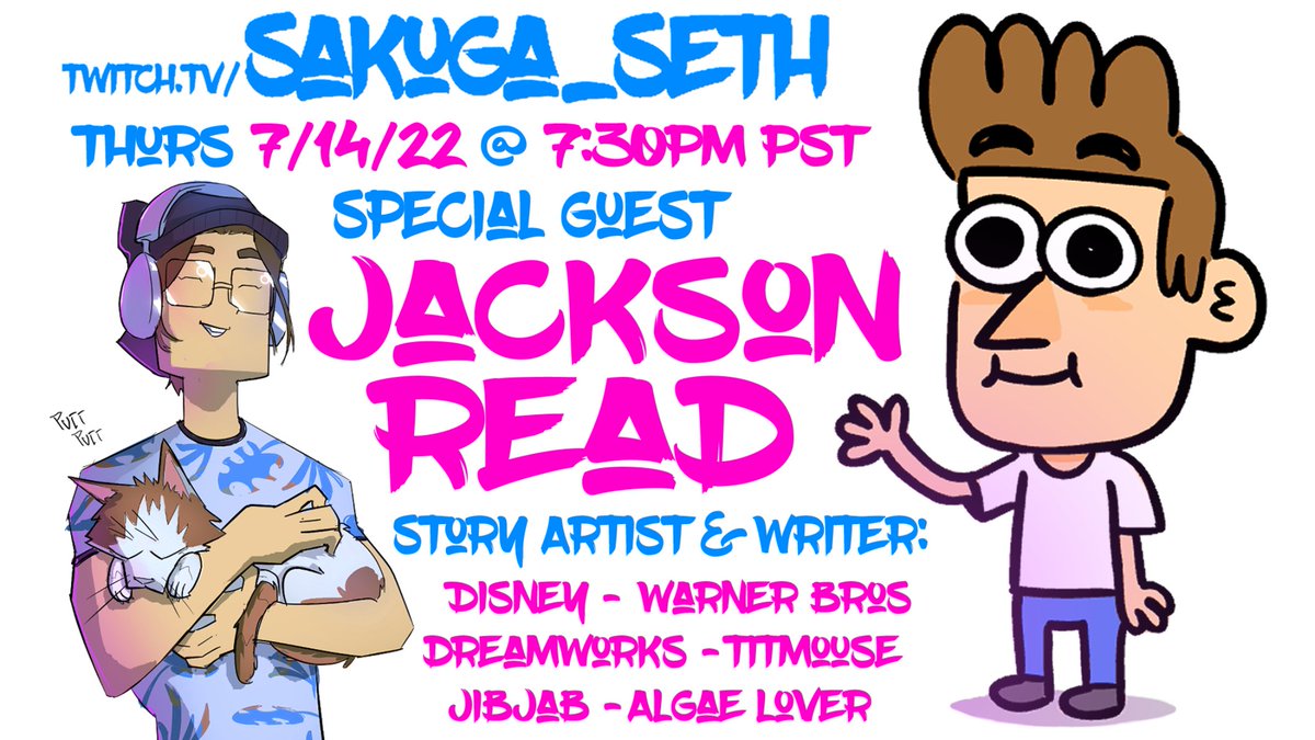 Sakuga_Seth's tweet photo. Super excited to have the prolific Jackson Read on for Talky Thursday! Jacksons got a whole bunch of knowledge so make sure to check the stream out at https://t.co/apurPUQqiV tonight at 7:30 PM PST. https://t.co/Un6qeNe2Y2