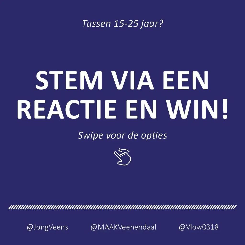 jongveens's tweet photo. STEM OP JOUW FAVORIETEN EN #WIN! ❤️‍🔥

Ben jij tussen de 15-25 jaar en wil je graag op de hoogte blijven van alle toffe activiteiten die plaatsvinden in #Veenendaal voor jongeren? Dan hebben we goed nieuws voor je! Dit ‘platform’ is namelijk in ontwikke… https://t.co/OAbmwcWeRS https://t.co/yZOGedfc6A