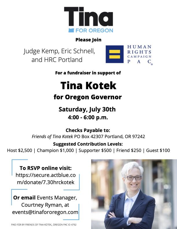 cobianmiguel's tweet photo. Join me and @HRC #Portland in support of our #Equality Champion, @TinaKotek for #Oregon #Governor! https://t.co/WWtRoDyzhS https://t.co/dkeFSiCHf4