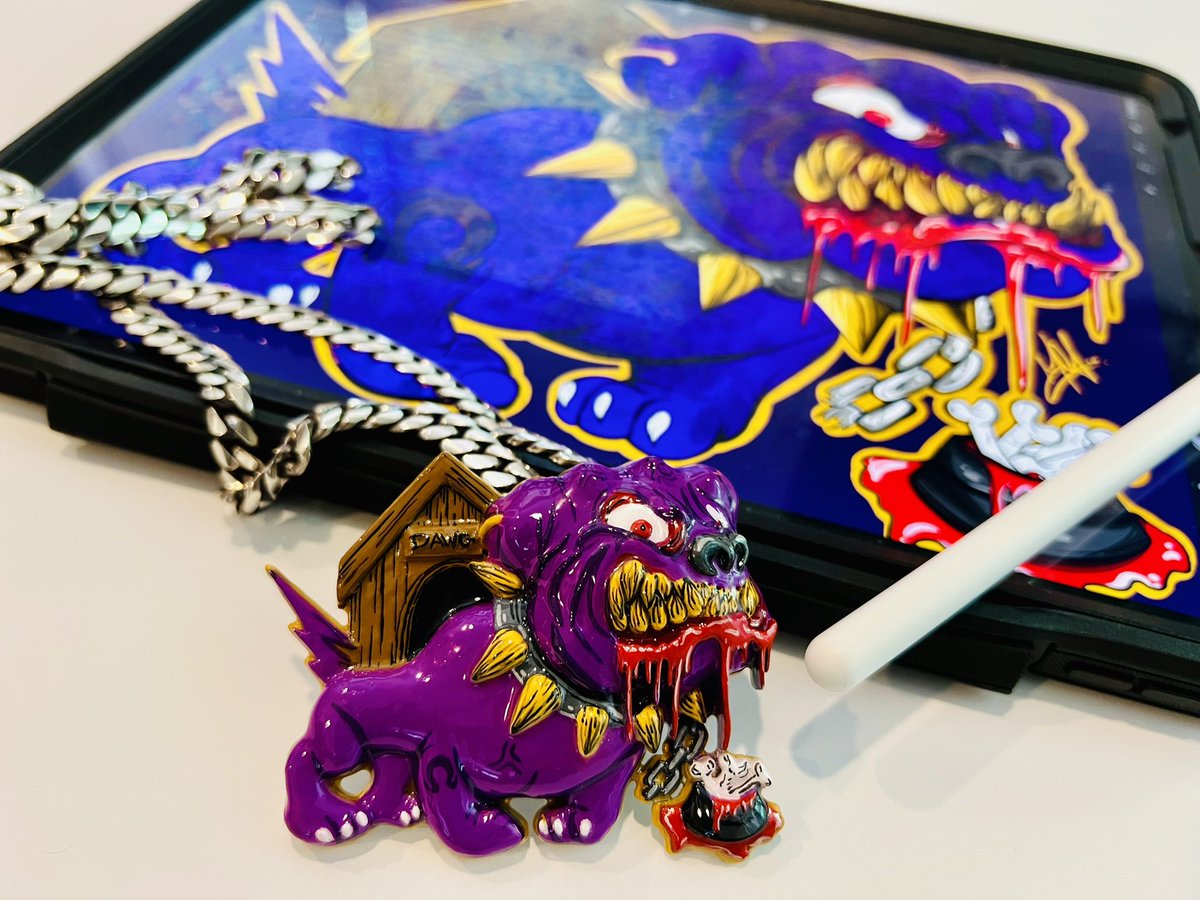 Nightmare_Mikey's tweet photo. “Junkyard Dawg “
3.5 x 2.5 Enamel Custom Pendant
_____________________

🩸🐶🩸🐶🩸
_____________________

#nightmaremikey #jewelrydesign #jewelry #3dart #illustration #designl#Beautifulnightmare #9bydesign #9bydesignapparel #dabruhz #omegapsiphi #ques #procreate #ipadpro https://t.co/hgShYGDFNS