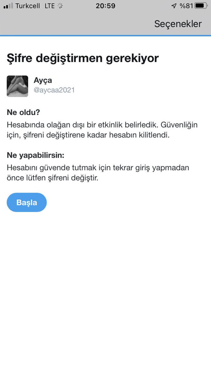 Dünden beri giremiyorum, şifreyi sıfırlıyorum kapatıp açıyorum bi türlü olmuyor sinir oldum.
Millet otel odalarında boy boy çıplak foto atar bişey olmaz ben ne zaman atak yapsam böyle oluyo birilerini baya rahatsız ediyorum anlaşılan 😄 hesabım 2 gündür çok sayıda şikayet almış.