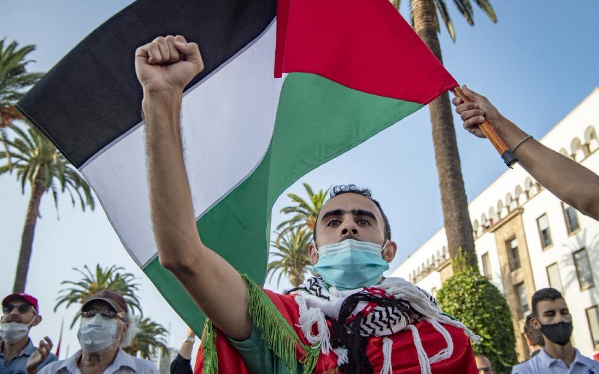 TFilastin's tweet photo. Maroc 🇲🇦 Un collectif de 80 journalistes s’est exprimé pour la 1 ère fois contre le rapprochement du royaume avec Israël,Dans un appel le groupe « contre la normalisation sioniste » dit suivre avec une grande inquiétude la dangereuse voie de la normalisation poursuivie par le 🇲🇦 https://t.co/vCLkLnMmUr
