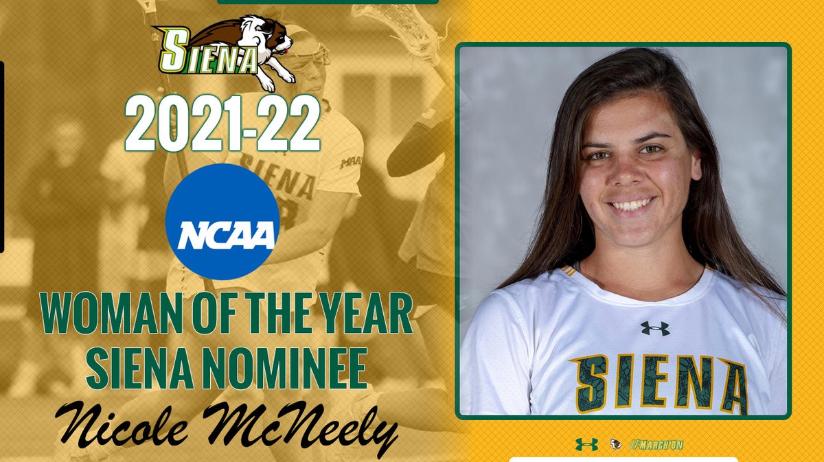 SienaSaints's tweet photo. 📰 @SienaWLax's Nicole McNeely and @SienaWaterPolo's Georgia Vargas were both selected as the 2⃣0⃣2⃣2⃣ #SienaSaints nominees for the prestigious @NCAA Woman of the Year award!
🔗 https://t.co/vHdldh4Tq5
#MarchOn https://t.co/JYlknxPPmP