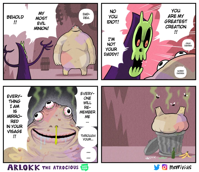 Arlokk the Atrocious episodes 5 - 8

Arlokk creates... a thing and the series' punching bag is born

https://t.co/Axzx5tTavI

#webtoon #WebtoonCanvas #comics #webcomic 