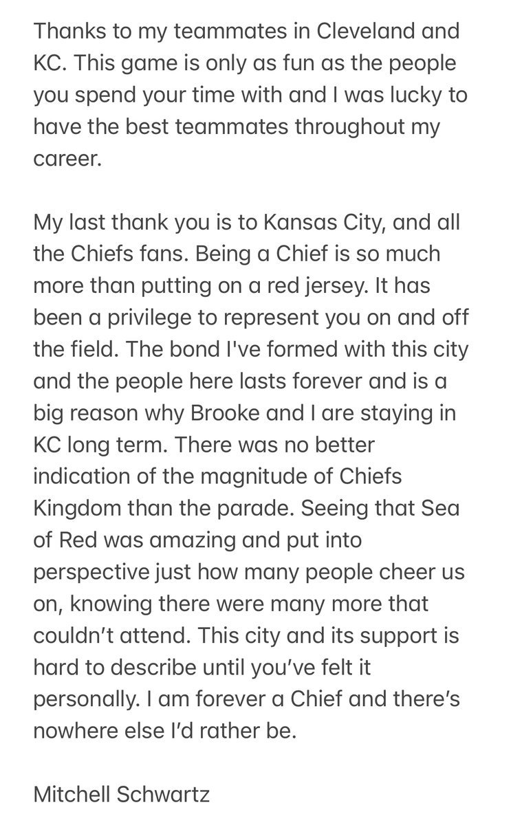 MitchSchwartz71's tweet image. Career update: