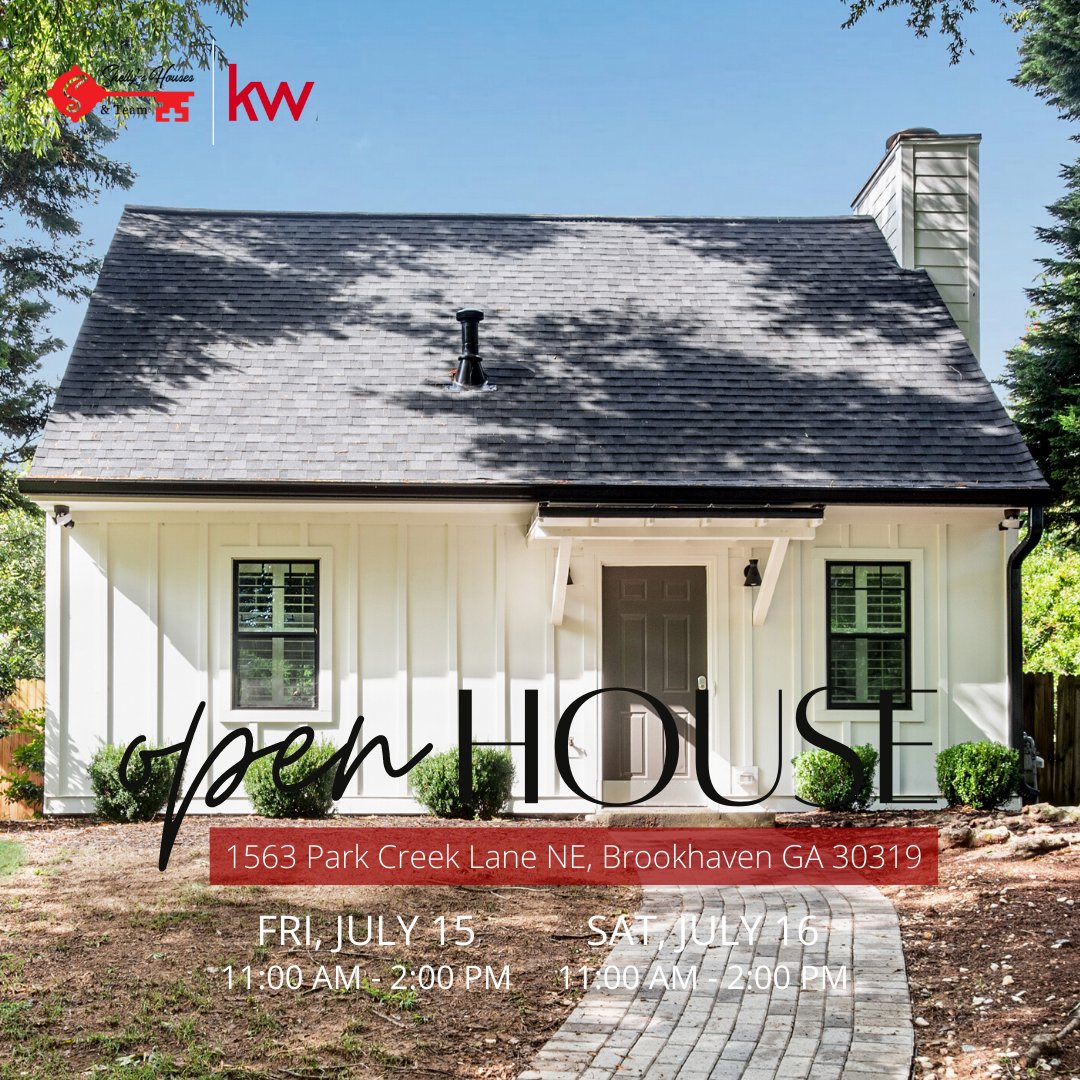 🏡 #OPENHOUSE: Beautiful 2 Bedroom 2 Bath Home in Brookhaven!

📍: 1563 Park Creek Lane NE Brookhaven, GA 30319
🛏️: 2 Bedrooms
🛁: 2 Baths
💲: $525,000

Come and join us tomorrow 07/15 and Saturday 07/16 from 11:00 am - 2:00 pm! See you there! 👋