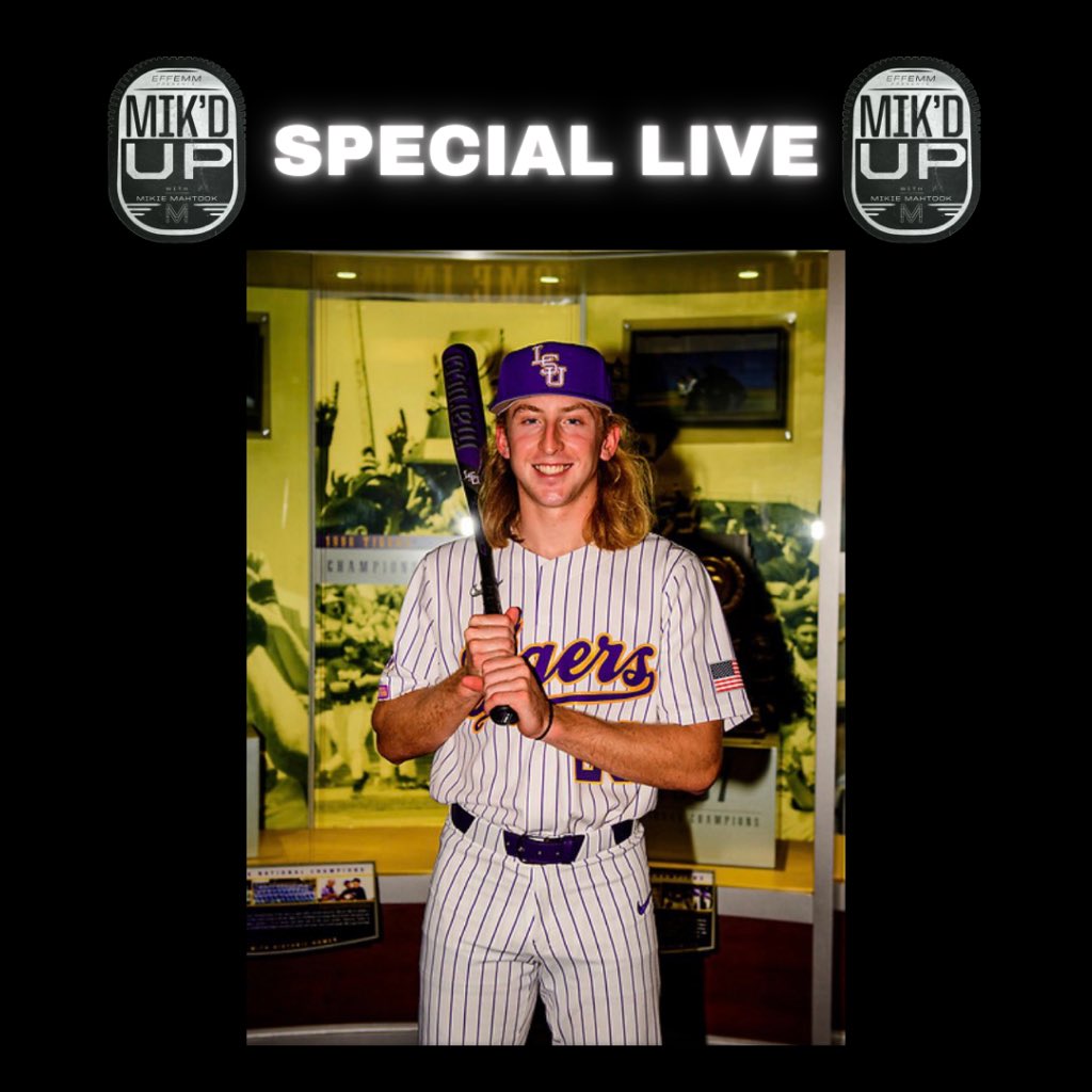 Mik’d Up (@mikdup_8) on Twitter photo 🚨BIG ANNOUNCEMENT🚨
We will be going LIVE at 3 pm TODAY to interview <a href="/PaxtonKling/">Paxton Kling</a> !!!!
Get to know the big time incoming freshman and why he passed on the draft to come to #LSU 🐯
⬇️Don’t miss it⬇️
youtube.com/channel/UCrQtB… 🚨BIG ANNOUNCEMENT🚨
We will be going LIVE at 3 pm TODAY to interview <a href="/PaxtonKling/">Paxton Kling</a> !!!!
Get to know the big time incoming freshman and why he passed on the draft to come to #LSU 🐯
⬇️Don’t miss it⬇️
youtube.com/channel/UCrQtB…