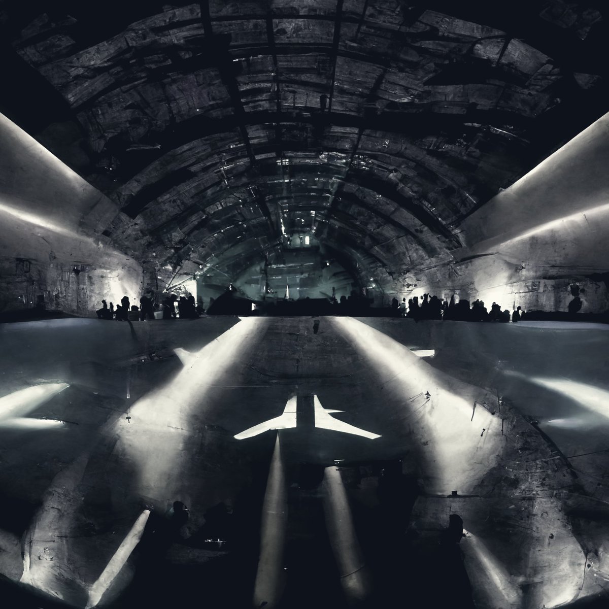 Mob_Eus's tweet photo. Rave. Night. Hangar.

#vqgang #midjourney #discodiffusion #vqgan #vqganclip #aigenerativeart #aiart #nft #dailyrender #rave #artwork #night #hangar #conceptart #artificialintelligence #machinelearning #3dart #cryptoart https://t.co/KSbtjmGO01