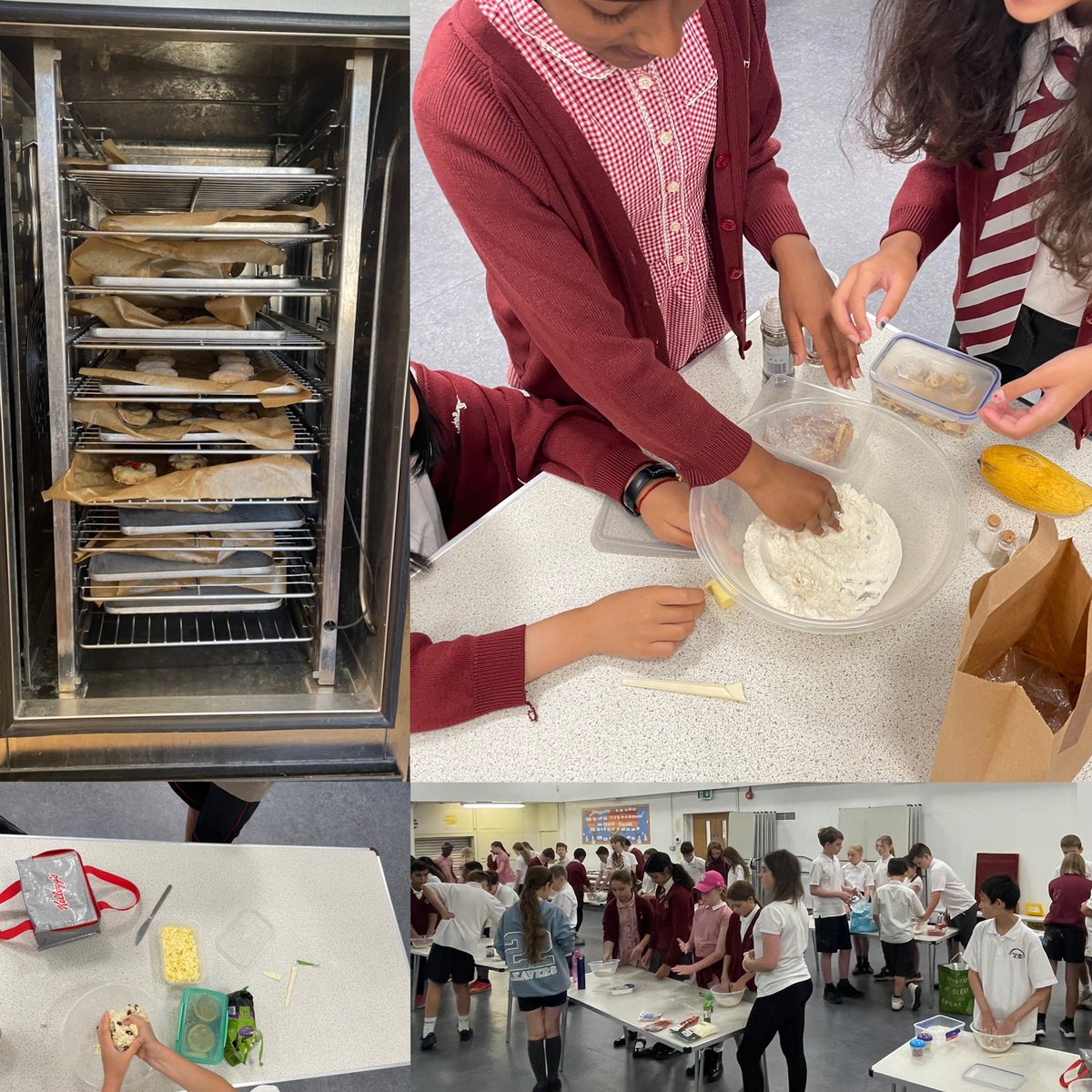 Tyntesfield_MS's tweet photo. No jam or cream in sight today at Year 6’s scone bake off. Mango and halloumi scone anyone? Or perhaps a hoi sin chicken option will tickle your taste buds. @TyntesfieldMC https://t.co/2ulzcQtnB3