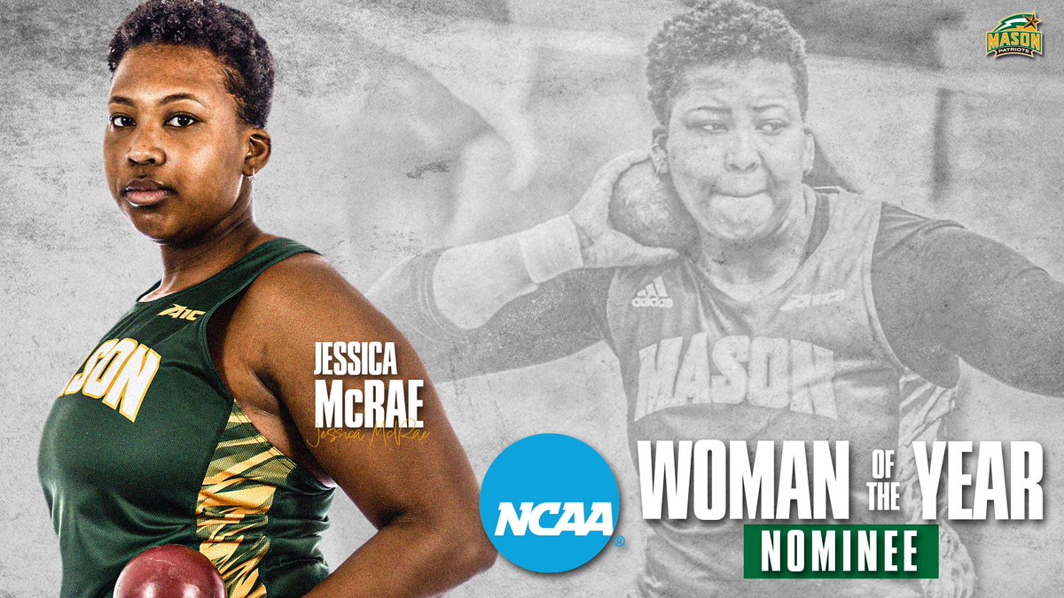 GeorgeMasonTFXC's tweet photo. Jessica McRae is George Mason's nominee for the 2022 NCAA Woman of the Year award! 
5⃣x @atlantic10 medalist
3⃣x Peter N. Stearns Provost Scholar
#MasonNation #A10Family
https://t.co/WZRiCiuV4s https://t.co/z6BaOiqUbv