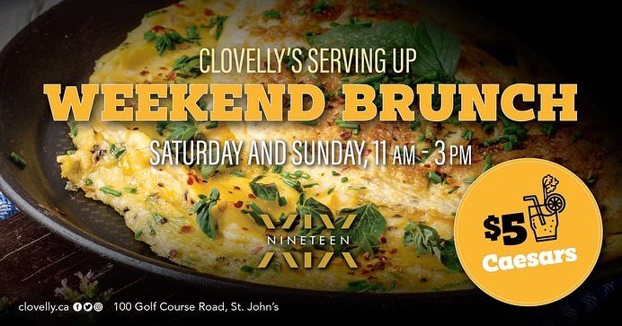 🔥 Delicious news from XIX 🔥 

🍗 Wing Wednesday’s
🐟 Fish n’ Chip Friday’s 
🍳Weekend Brunch

Kitchen is serving Wednesday-Saturday 11am to 7pm, and 11am 3pm on Sunday.😋Bar open daily 11am-7pm🍻 

For our full menu, visit clovelly.ca/dining

We look forward to seeing you!