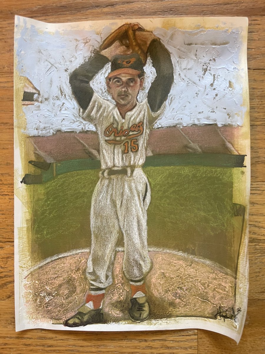 StevieC2324's tweet image. Final look at my latest illustration! @wilhelm_hoyt @Orioles #orioles #knuckleball