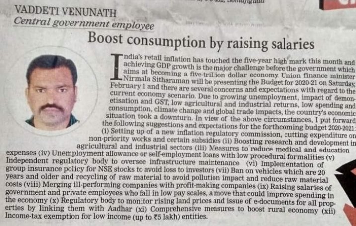 deccanv's tweet photo. My suggestion &amp; advice to Union Government budget during 2020-2021 with regard to rising inflation threat thereof; Today dollar touched Rs.80+. Courtesy: Deccan chronicle newspaper. https://t.co/MPJYi6DLgD