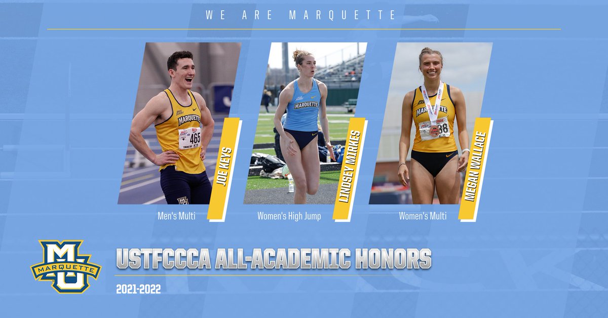 The men's and women's track and field teams earned All-Academic team honors for the 2021-22 season by the USTFCCCA! 

Congratulations to Joe Keys, Lindsey Mirkes and Megan Wallace on earning individual honors!

🔗: bit.ly/3IHp9dJ

#WeAreMarquette
