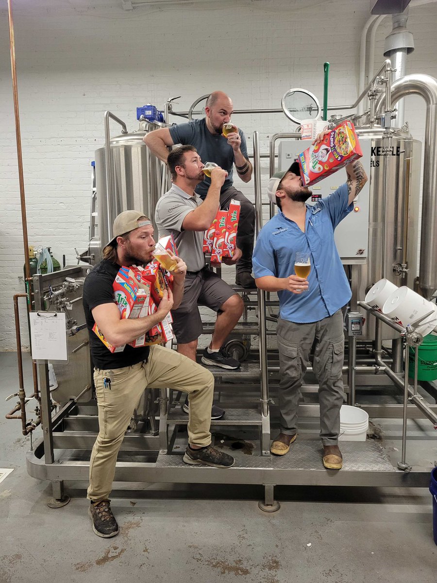 Our friends from <a href="/BensonBrewery/">Benson Brewery</a> were in the house for a special sour collab today! Won’t say the cereal name but the pic makes it pretty obvious! This tart berry forward beer will hit both taprooms in a few weeks! Cheers 🍻 #drinkNEbeer