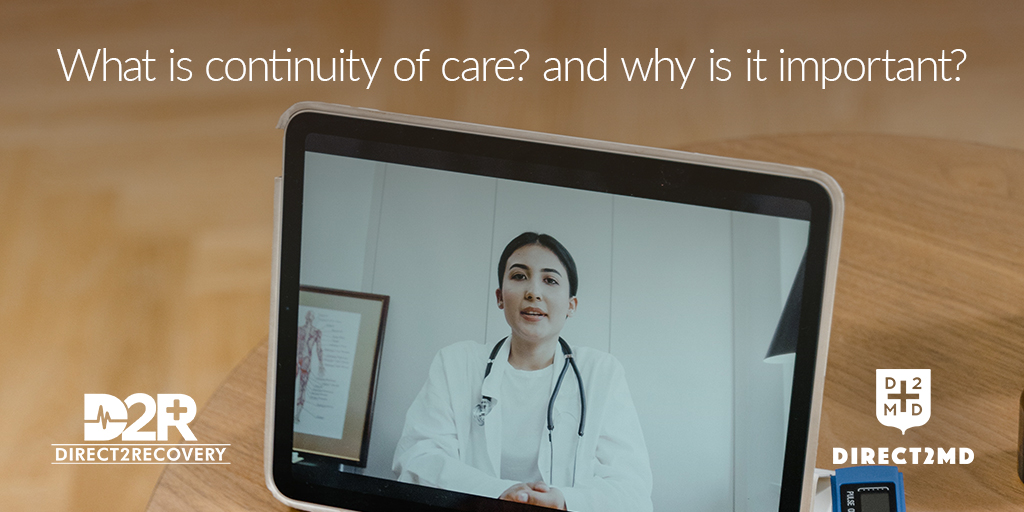Direct2Md's tweet photo. Continuity of care is essential for a patient's well-being and for a consistent level of care over time. Additionally, it is vital that patients follow their provider's suggestions about preventative treatments such as vaccines or screenings. https://t.co/GLVUIqCmiy