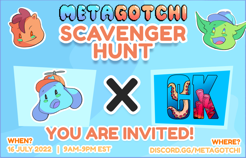 CryptoKrakensCB's tweet photo. What's Kraken Krakens?🐙

We have been invited to participate in the @MetagotchiNFTs SCAVENGER HUNT🔎

RT, Like + Tag frens you want on your team! Let's get Kraken and win some prizes🎉 https://t.co/iYa0DP6Kro