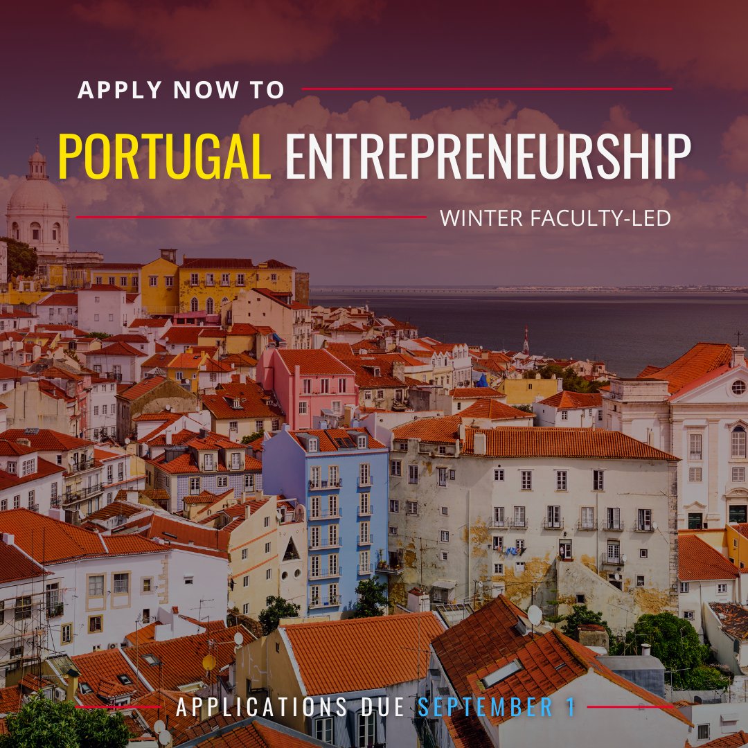 MaysCIBS's tweet photo. Applications are open for the Portugal Entrepreneurship winter 2023 faculty-led program! Learn more about the program and submit your application by September 1 at https://t.co/ggx783A3eU.

#maysabroad #goglobalwithmays https://t.co/O4pFQKVmU6