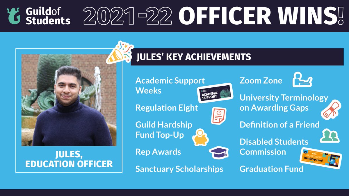 My 'Officer Wins' from 21/22! Student politics can be a rollercoaster ride but so glad I've had the experiences of the last four years and can't wait to see what the future holds for my successor!