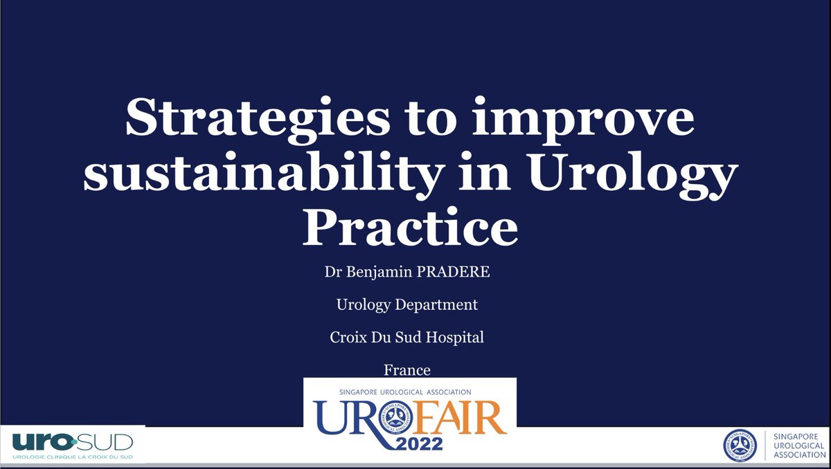 🟢Very thankful to be invited to talk tomorrow at the #UroFAIR22 about sustainability 🌿🌱in our urology practice, and how we can have an impact on climate change 🌏💚 Nice to see the Singapore Urological Association @UROFAIR promoting this topic at their annual congress!