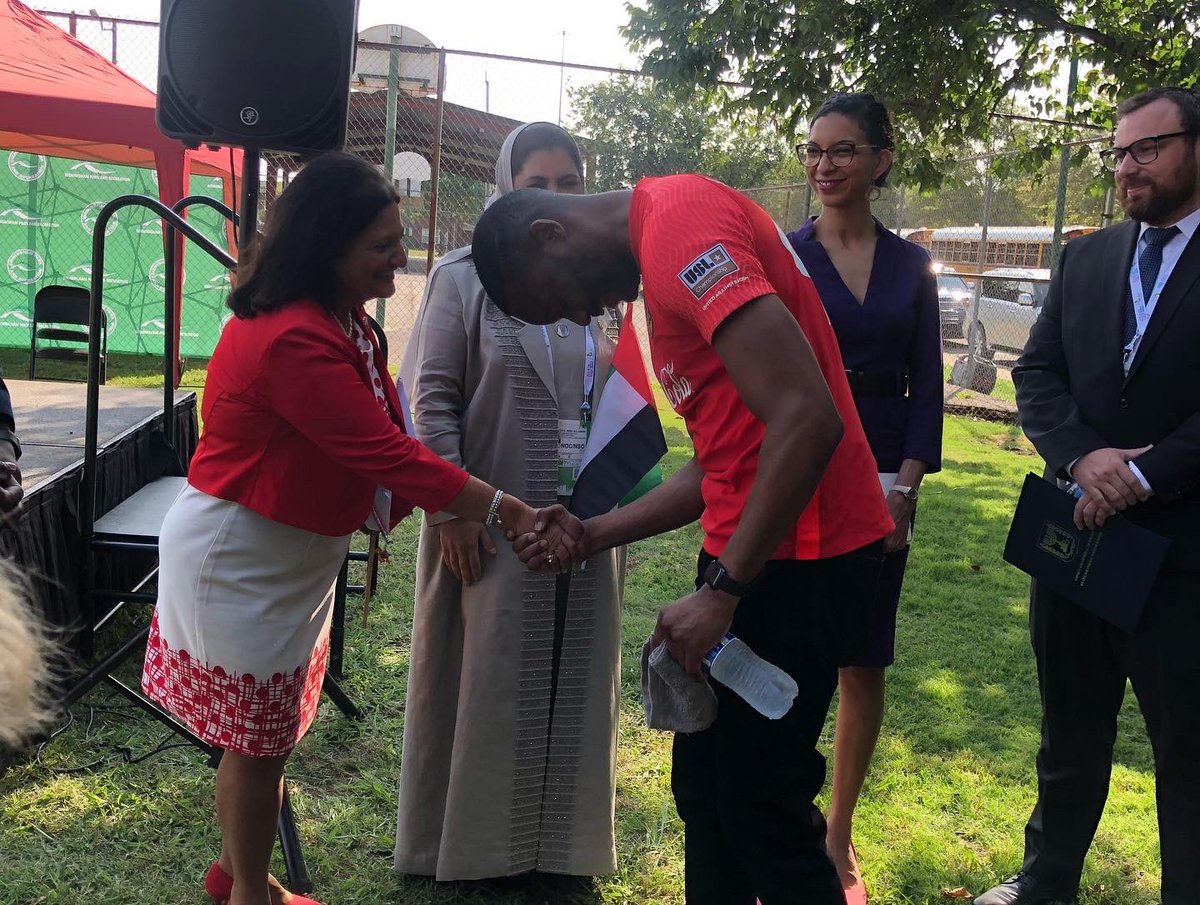 randallwoodfin's tweet photo. I was honored to join World Games officials and representatives of Israel, Bahrain, United Arab Emirates and Morocco in Marconi Park today for the planting of a Peace Tree. @IsraelAtlanta @morocco_usa @BahrainEmbDC @UAEEmbassyUS https://t.co/NKVpwcL7HP