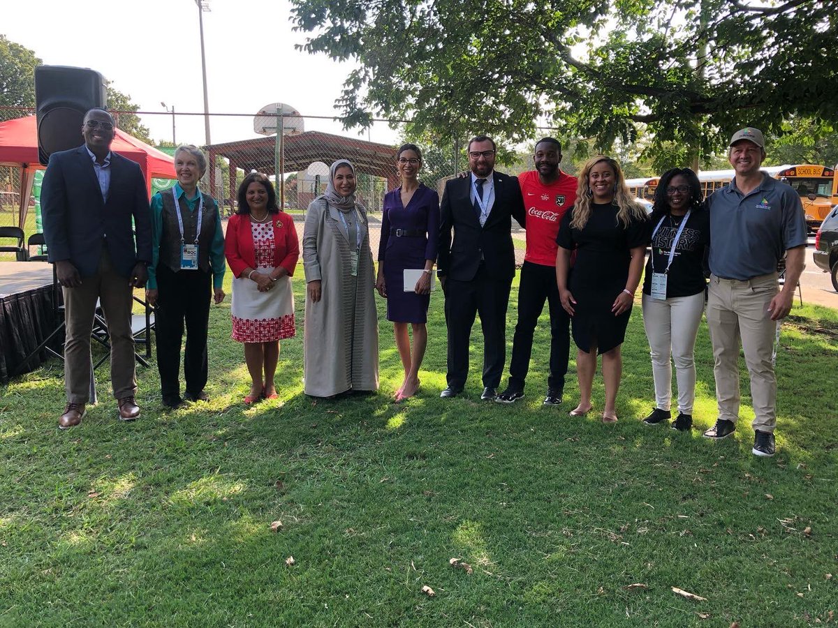 randallwoodfin's tweet photo. I was honored to join World Games officials and representatives of Israel, Bahrain, United Arab Emirates and Morocco in Marconi Park today for the planting of a Peace Tree. @IsraelAtlanta @morocco_usa @BahrainEmbDC @UAEEmbassyUS https://t.co/NKVpwcL7HP