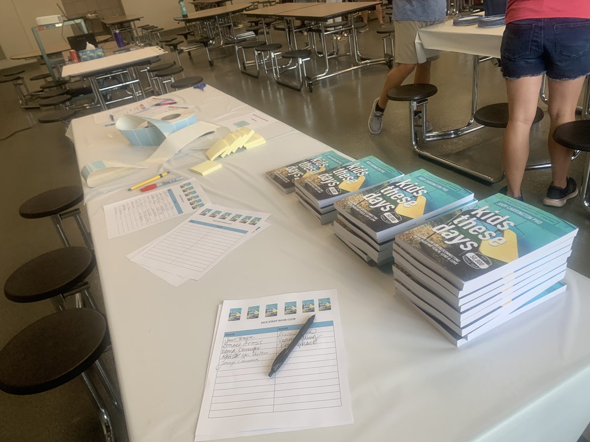 McClelland_ES's tweet photo. My❤️is so happy! Reconnecting with our Mac staff members and collaborating on how to improve connections and build community with our learners has me invigorated and ready to kick off this school year! @DrJCarrington ‘s book, #KidsTheseDays is full of wisdom! #WeAreWayne https://t.co/pdJQvCStHb
