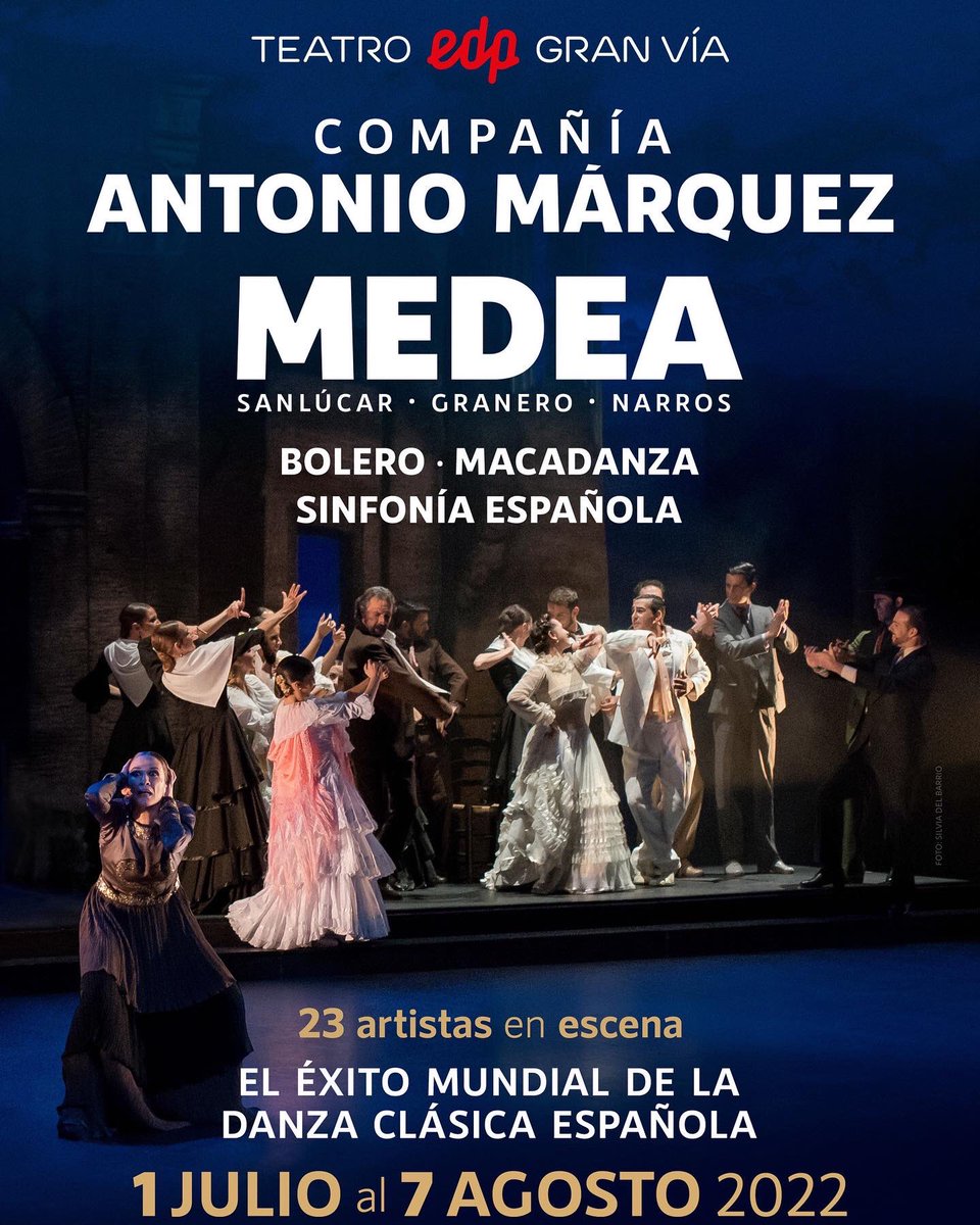 marisa mateo (@mateo_marisa) on Twitter photo La <a href="/AntonioCompania/">Compañía Antonio Márquez</a> de mi amigo ANTONIO MÁRQUEZ (referente de la DANZA ESPAÑOLA) está en <a href="/teatroedpgv/">Teatro EDP Gran Vía</a> hasta el 7 agosto ¡No os lo perdáis!
Al elenco de bailarines se une el placer de disfrutar de PAULA GARCÍA exalumna del <a href="/CPDCarmenAmaya/">CPD Carmen Amaya</a> a quien quiero y admiro👏🏽🤩 #vuelvemedea La <a href="/AntonioCompania/">Compañía Antonio Márquez</a> de mi amigo ANTONIO MÁRQUEZ (referente de la DANZA ESPAÑOLA) está en <a href="/teatroedpgv/">Teatro EDP Gran Vía</a> hasta el 7 agosto ¡No os lo perdáis!
Al elenco de bailarines se une el placer de disfrutar de PAULA GARCÍA exalumna del <a href="/CPDCarmenAmaya/">CPD Carmen Amaya</a> a quien quiero y admiro👏🏽🤩 #vuelvemedea