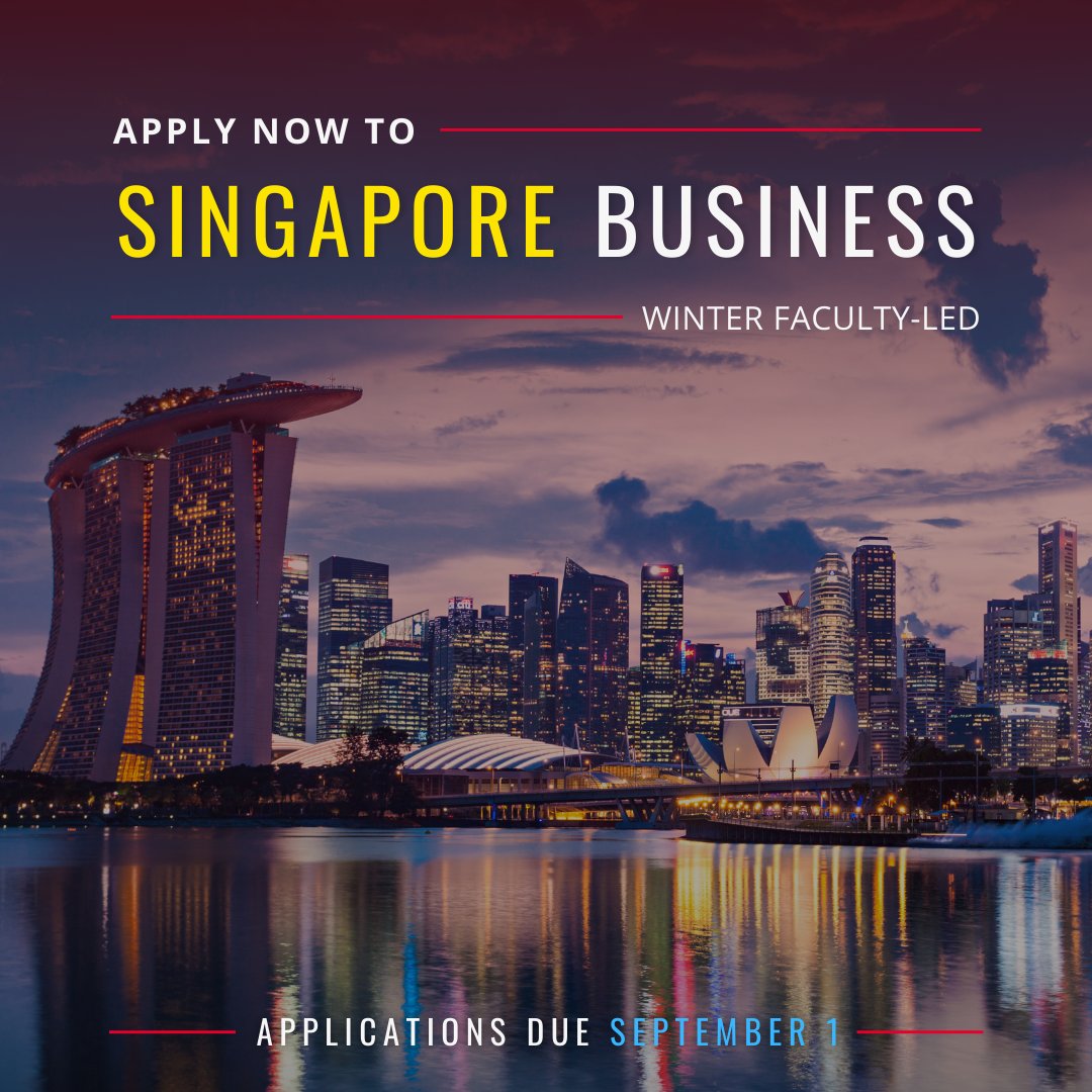 MaysCIBS's tweet photo. Applications are now open for the Singapore Business winter 2023 faculty-led program! Learn more about the program and submit your application by September 1 at https://t.co/V6D6Y9UrqC.

#maysabroad #goglobalwithmays https://t.co/USe0PobHxM