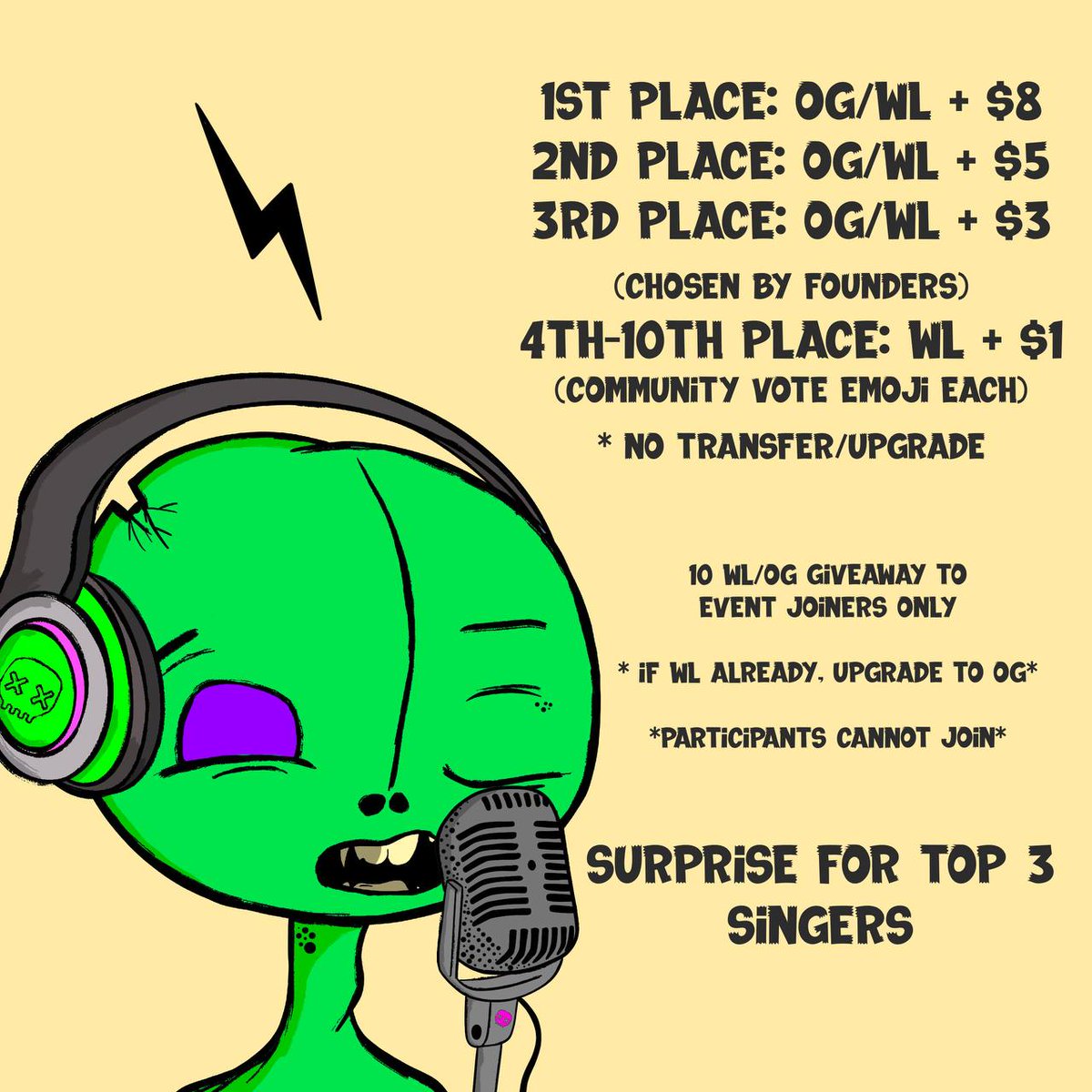 CRXLL_'s tweet photo. OBE-BROKEN HEADZ KARAOKE NIGHT 🎤 

Who's ready to show off their talent??🧐

We will have our KARAOKE NIGHT 🎶 on Saturday 16 at 9.00PM (GMT+8). SING OR RAP, show us what you've got!!
Allow OBE to hear your voice!!

#OBE #NFT #NFTevent #NFTcommunity #Giveaways #WL #NFTFreemint https://t.co/9PcZm8Cg9v