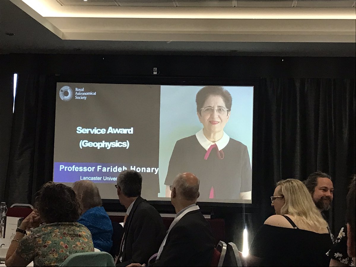 Prof Jim Wild (@jim_wild) on Twitter photo Another award at the <a href="/RoyalAstroSoc/">Royal Astronomical Society</a> awards dinner at <a href="/nam2022warwick/">✨ NAM 2022 ✨</a>. This one, the Service Prize (Geophysics), goes to <a href="/LancUniPhysics/">Lancaster Physics</a>’ Prof Farideh Honary. Congratulations Farideh! 👏 Another award at the <a href="/RoyalAstroSoc/">Royal Astronomical Society</a> awards dinner at <a href="/nam2022warwick/">✨ NAM 2022 ✨</a>. This one, the Service Prize (Geophysics), goes to <a href="/LancUniPhysics/">Lancaster Physics</a>’ Prof Farideh Honary. Congratulations Farideh! 👏