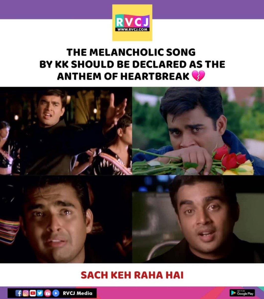 Heartbreak anthem 💔
#sachkehrahahai #kk #rehnahaiteredilmein #madhavan #harrisjayaraj #bollywood #bollywoodsongs #hindisongs #rvcjmovies @ActorMadhavan @Jharrisjayaraj