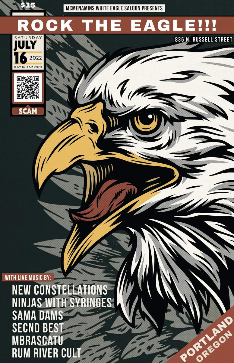 Portland summer is finally here! So we have <a href="/NinjasWsyringes/">Ninjas With Syringes</a> and <a href="/secndbest/">secnd best</a> closing down this rad outside fest this Saturday! Runs about noon-9pm <a href="/mcmenaminsbeer/">McMenamins Breweries</a> White Eagle! Let's get the block party a-rockin 🍺🍹🥂

#McMenamins #WhiteEagle #July16 #RockShow