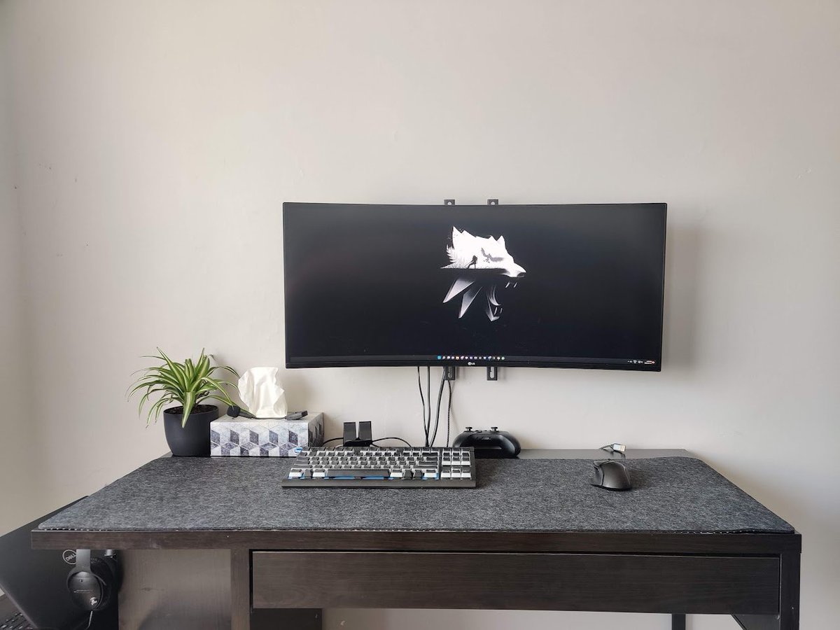 I'm a fan of having a clean setup. No clutter on desk = no clutter in mind :D. #setup #SetUpSaturday #GamingSetup