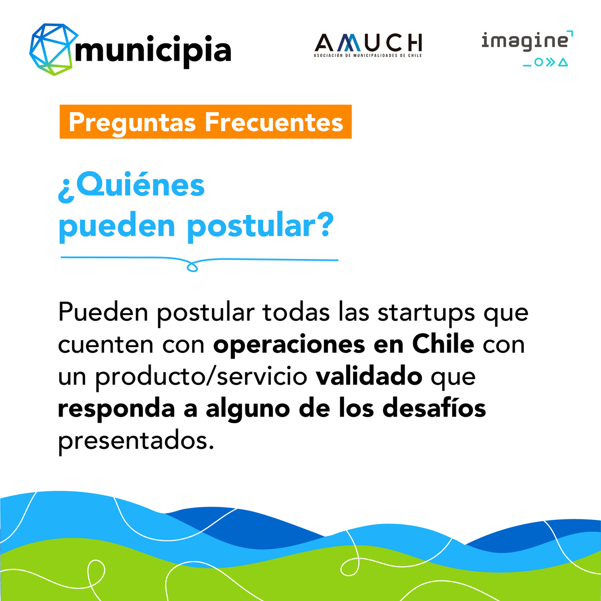 GrupoImagine_'s tweet photo. 💡¿Quieres postular al programa Municipia, pero no estás seguro? 

Conoce estas tres preguntas frecuentes sobre la convocatoria y sus respuestas.​

📅 No dudes postular hasta el 31 de julio, aquí: https://t.co/flfZmqNXZ9
​
#municipalidades #sectorpublico #amuch #imagine https://t.co/19aayMaMAz