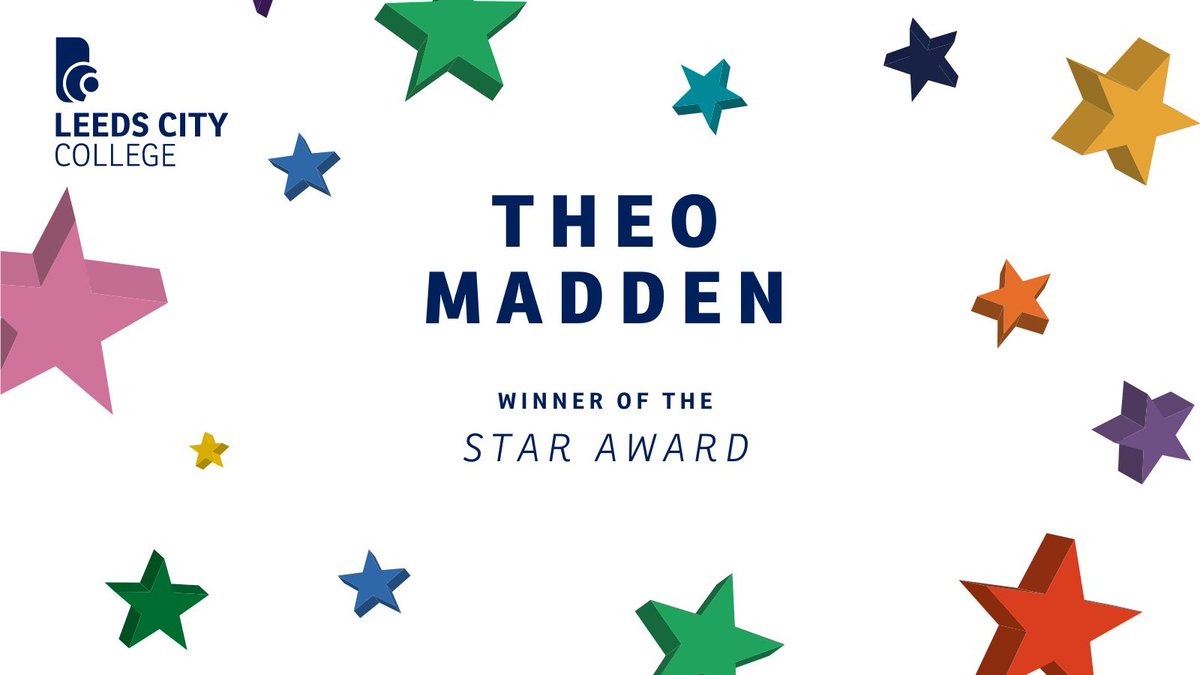 leedscitycoll's tweet image. Our final award - The Star Award goes to - Theo Madden! 🎉

"He is an inspiration to anyone to show that, with hard work and determination, you can achieve your dream and goal."

Theo studies BTEC Level 3 National Extended Diploma in Creative Media Practice (Television and Film).