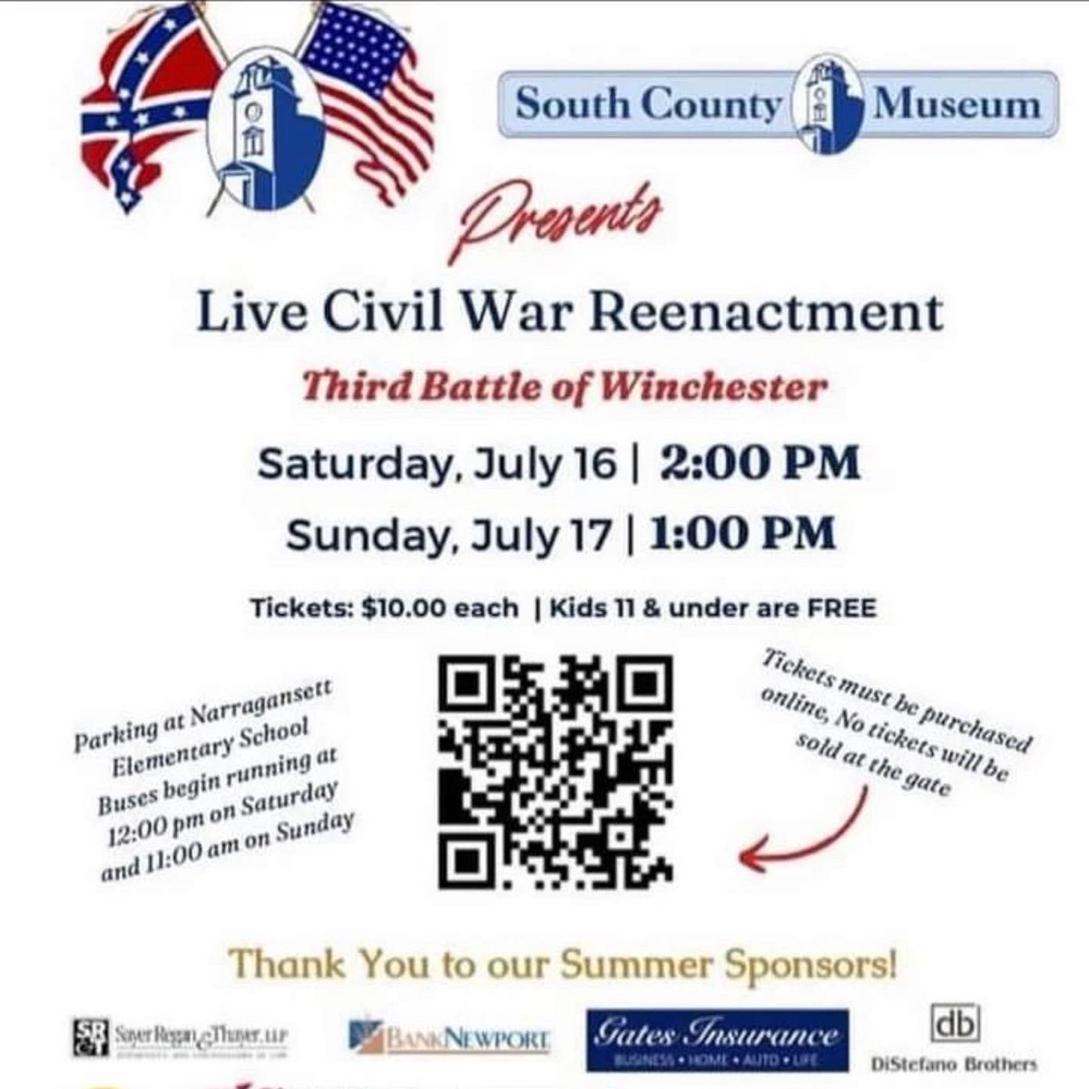 2ndrivcob's tweet photo. Catch us in action this weekend at Narragansett’s South County Museum. Scan the QR for tickets! #rhodeisland #narragansett #2riv #civilwarhistory #americancivilwar #reenacting #union #pewpew #fyp #retweet https://t.co/Tn5ESYVyfV