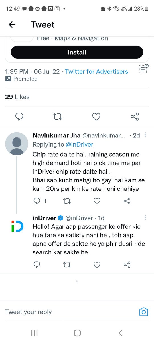 IamKhilan's tweet photo. Cool reply by @inDriver 

#inflation https://t.co/Lhs8dfbMX3