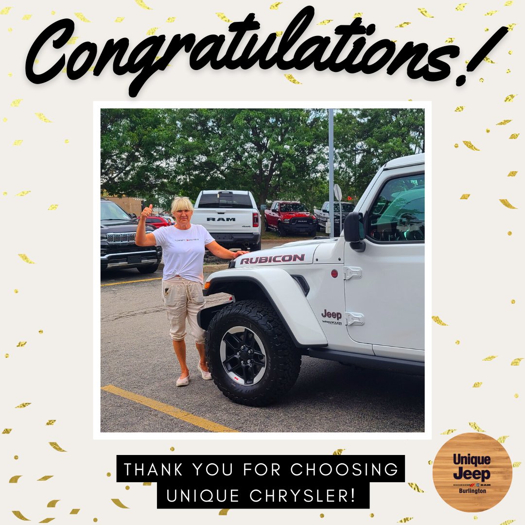 Congratulations to Angelina on their 2022 Jeep Rubicon!

Thank you for trusting Angela and the Unique Jeep team with your exciting purchase!

#jeep #wrangler #unique #cars #dealership #customer #chrysler #dodge #jeeplife #dodgechallenger #4x4jeep #jeepgladiator #dodgecharger 