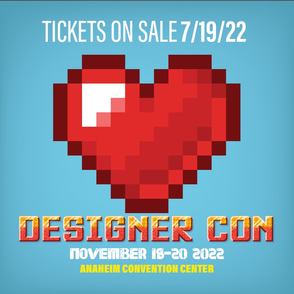 DesignerCon's tweet photo. @designercon Tickets goes on sale 7/19/22 . Join our discord for early access and turn on all your notifications for the exact time and pricing details .
( https://t.co/fttg7zf2r4 ) https://t.co/65gvzKhdIU