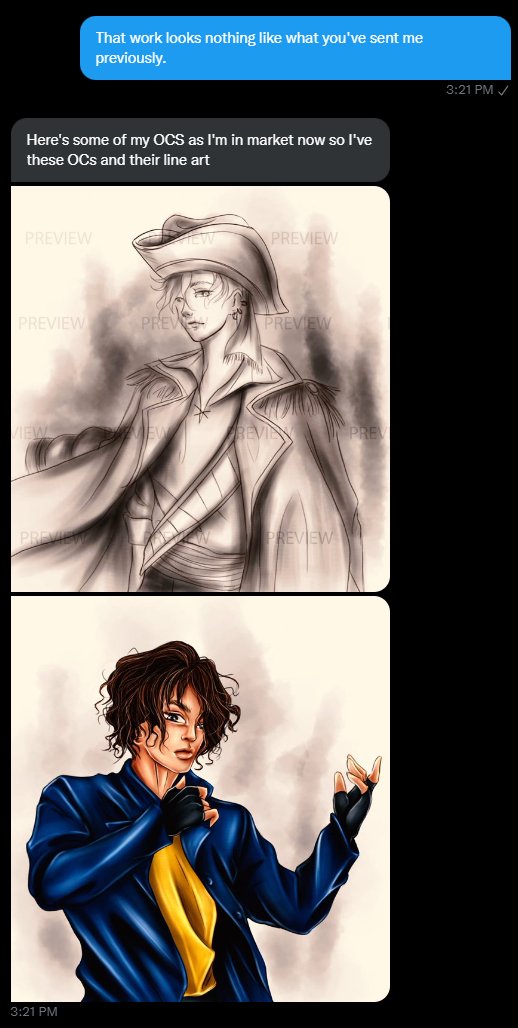 MikaAzel's tweet image. Just made a post and said I wouldn't blast them, but @aettract who blocked me is literally using other peoples signed art and saying it's there own. (1)

#commissionart #commissionscam #arttwt