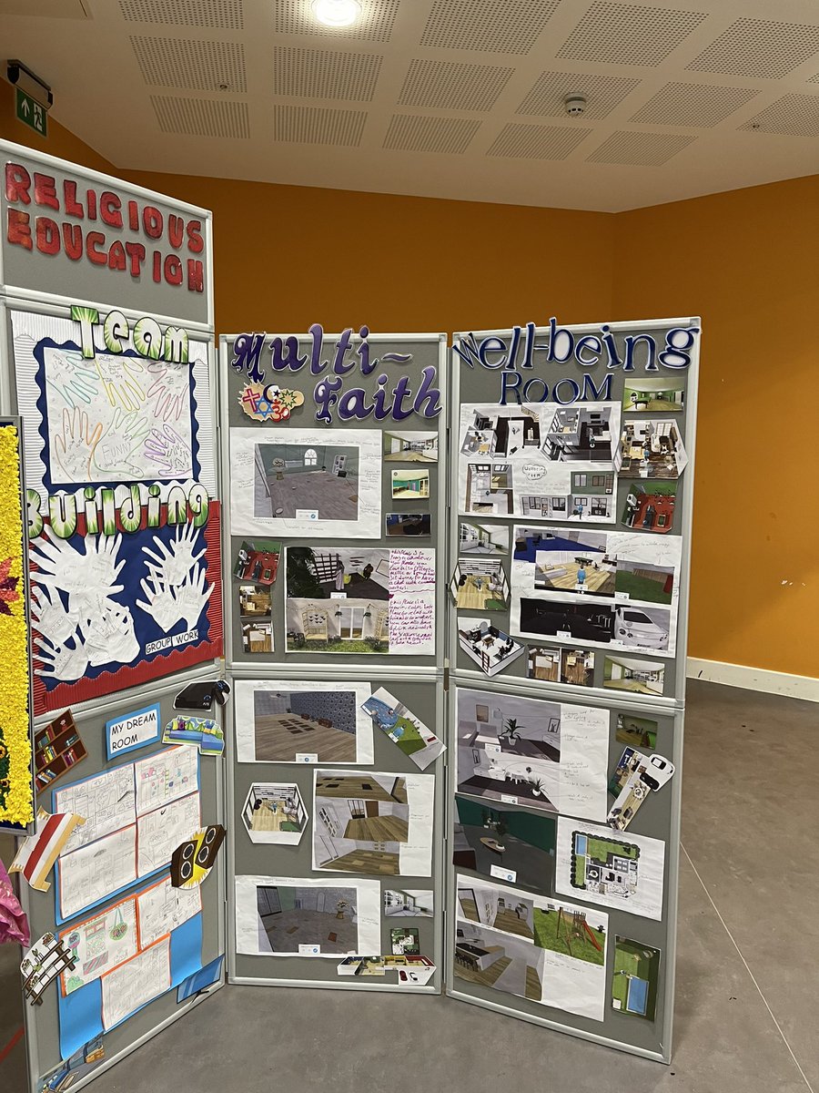 Showcasing our Humanities project we have been completely with year 7.They had to create a well-being/multi-faith room for Tata Steel. We had pupils creating stained glasses windows/designing a notice board advertising events taking place and using a software to design a 3d room.